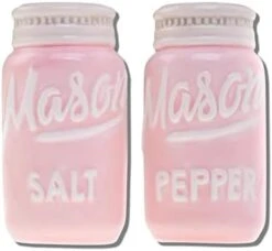 Red Ceramic Mason Jar Salt And Pepper Shakers - Rustic Kitchen Decor Table Seasonings - Fits Vintage Retro Farmhouse Decor Theme Or Collection -Mother's Day Gift - 2 Piece Set -Peugeot Shop 313H2IcMDvL. AC