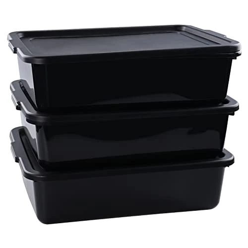 4-Pack 32 L Plastic Commercial Bus Tubs, Utility Bus Box, Black 8 4-Pack 32 L Plastic Commercial Bus Tubs, Utility Bus Box, Black - Image 8