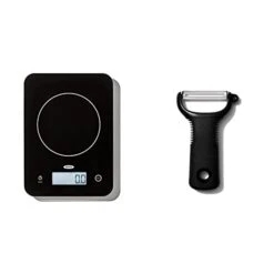 OXO Good Grips Everyday Glass Food Scale 11lbs/5kg & Good Grips Multi-Purpose Kitchen And Herbs Scissors -Peugeot Shop 313e5d8IfCL