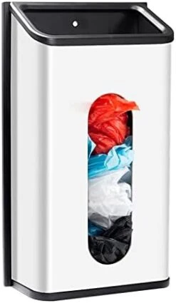 Wall Mount Grocery Bag Holder,Trash Bag Holder,Bag Dispenser For Plastic Bags With Extra-Wide & Easy-Access Openings, Anti-Fingerprint And Rustproof Matte White Finish -Peugeot Shop 313hu2oMGDL. AC