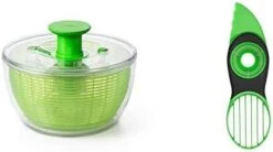 OXO Good Grips Large Salad Spinner - 6.22 Qt. & Good Grips Little Salad Dressing Shaker - Black -Peugeot Shop 313rFiPXczL. AC