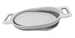 5L (1.3 Gallon) Over The Sink Oval Colander (1, White/Grey) -Peugeot Shop 314MCdLnAKS