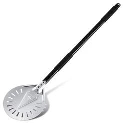 Turning Pizza Peel - Stylish 9" Perforated Pizza Turning Peel For Pizza Lovers - Restaurant-Grade 39" Full Length With Detachable Handle Protects From Heat - Balanced Pizza Turner For Precise Control