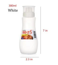 Japanese Squeeze Bottle Creative 5 Hole Design Salad Vinegar Ketchup Honey Oil Pot With Dust Lid 380ml (White) -Peugeot Shop 314k9IxAAsL