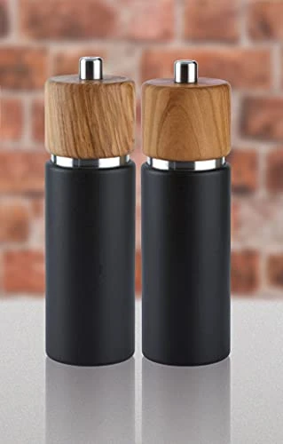 Zassenhaus Hannover Salt Grinder Mill, 7-Inch, Matte Black/Natural Olive Wood 2 Zassenhaus Hannover Salt Grinder Mill, 7-Inch, Matte Black/Natural Olive Wood - Image 2