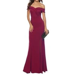 Clearance!Women's Sexy Party Dress - Ladies Casual Shoulder Screen Slim Fit Perspective Wedding Dress -Peugeot Shop 315BaGin46L