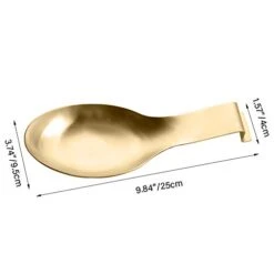 Stainless Steel Spoon Rest, Spatula Ladle Holder, Stainless Steel Utensil Spoon Rest Holder, Brushed Finish, Dishwasher Safe 9.8 X 3.7 Inch (Gold 1PC) -Peugeot Shop 315PXQcTBDL