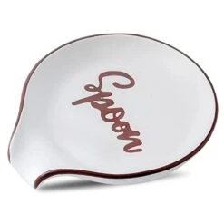 Ceramic Stable Spoon Rest, Extra Large Spoon Holder For Kitchen Counter/Counter Top/Stove Top, Dishwasher Safe, Modern White Farmhouse Kitchen Spoon Décor