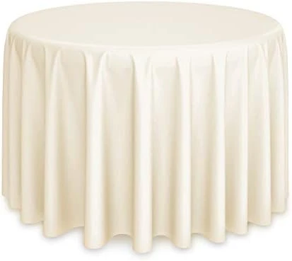 - 10 Premium 108" Round Tablecloths For Wedding/Banquet/Restaurant - Polyester Fabric Table Cloths - White 8 - 10 Premium 108" Round Tablecloths For Wedding/Banquet/Restaurant - Polyester Fabric Table Cloths - White - Image 8