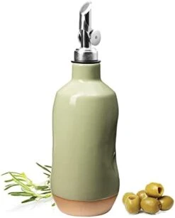 Olive Oil Dispenser Bottle Stoneware Ceramic, Perfect Home Decor Gift, Reduce Oxidation, Suitable For Storage Of Oil, Vinegar, Coffee Syrups & Other Liquids - Stainless Steel Spout 15Oz -Peugeot Shop 315ZfDI2BkL. AC