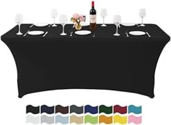 6Ft Table Cover Table Cloths For Parties Spandex Party Patio Fitted Table Covers For 6 Foot Tables Rectangle Tablecloths In Bulk For Wedding(Black) 20 6Ft Table Cover Table Cloths For Parties Spandex Party Patio Fitted Table Covers For 6 Foot Tables Rectangle Tablecloths In Bulk For Wedding(Black) -Peugeot Shop 316Y6r3luLL. AC