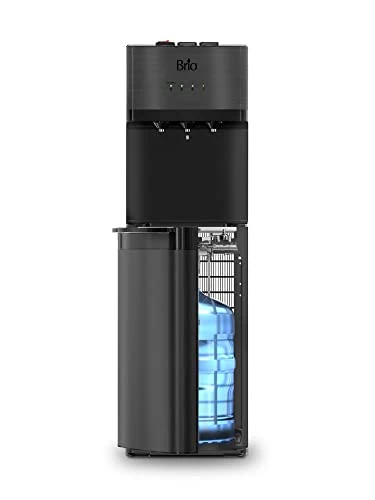 Brio CLBL520SCBLK Self-Cleaning Bottom Load Water Cooler Dispenser For 3 & 5 Gallon Bottles – Hot, Room & Cold Spouts, Child-Safety Lock, LED Display & Night Light, Black Stainless Steel 1 Brio CLBL520SCBLK Self-Cleaning Bottom Load Water Cooler Dispenser For 3 & 5 Gallon Bottles – Hot, Room & Cold Spouts, Child-Safety Lock, LED Display & Night Light, Black Stainless Steel