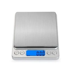 Digital Food Kitchen Scale Gram Capacity 3000g Mini Pocket Jewelry Scale Cooking Scale Accuracy 0.1g (2 Trays Included)