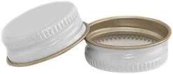 - 28-WM-15 28mm White Metal Screw Caps With Plastisol Liner - Pack Of 15 Leak Proof Lids -Peugeot Shop 317xw P6G9L. AC