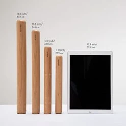 Wood Rolling Pin, Small - Dough Roller For Pampered Chef, Pasta, Cookies, Pie, Pizza, Chapati, Fondant, Rolling Pins For Baking, Bread Making Tools And Supplies - 11 X 1.38 Inches