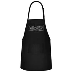 Funny BBQ Apron For Men - Make America Grill Again - Adjustable Large 1 Size Fits All - Poly/Cotton Apron With 2 Pockets - Men's Cooking Apron MAGA Joke Gift For Him -Peugeot Shop 318MEfYKdSL