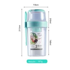 25.7oz Keep Fit Salad Meal Shaker Cup With Insulation Bag,Upgrade Fresh Salad Cup With Fork And Salad Dressing Holder Portable Fruit And Vegetable Salad Cups Container For Lunch (Blue, Large) -Peugeot Shop 318WlOauhzL