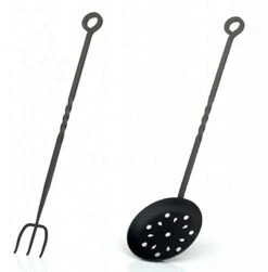 VICTOR Enamelled Chestnut Roaster And Toasting Fork Set, 57x15.5x5 Cm, Black
