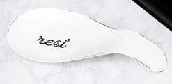 Farmhouse White Spoon Rest, Distressed Enamel Ceramic Spoon Holder In Rustic Style 9 Farmhouse White Spoon Rest, Distressed Enamel Ceramic Spoon Holder In Rustic Style -Peugeot Shop 319ASyZ2OGL
