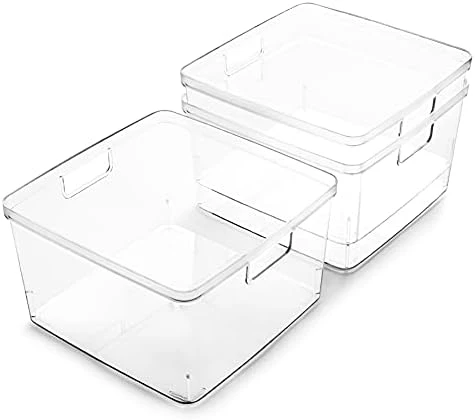 | Plastic Storage Bins, Medium - 2 Pack | THE LUCID COLLECTION | Multi-Use Organizer Bins | Built-In Handles | BPA-Free | Clear Storage Containers | Fridge Organizer | Pantry & Home Organization 10 | Plastic Storage Bins, Medium - 2 Pack | THE LUCID COLLECTION | Multi-Use Organizer Bins | Built-In Handles | BPA-Free | Clear Storage Containers | Fridge Organizer | Pantry & Home Organization - Image 10