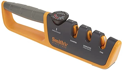 Smith's 50264 Adjustable Manual Knife Sharpener Grey/Yellow & HON1-4oz Honing Solution, White 2 Smith's 50264 Adjustable Manual Knife Sharpener Grey/Yellow & HON1-4oz Honing Solution, White - Image 2