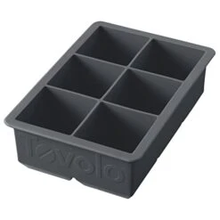 King Cube Ice Tray (Charcoal) - Reusable & Large Silicone Molds For Whiskey, Cocktails, Coffee, Bartender Accessories, & Smoothies / BPA-Free & Dishwasher-Safe