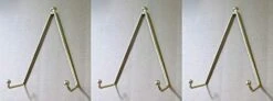 Brass Set Of 3 Plate Hangers, Displays Plates On Wall Size 8" To 11" In Diameter