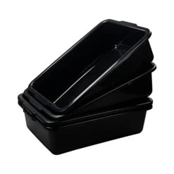 4-Pack 32 L Plastic Commercial Bus Tubs, Utility Bus Box, Black 15 4-Pack 32 L Plastic Commercial Bus Tubs, Utility Bus Box, Black -Peugeot Shop 319iyTl4saL