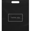 Die Cut Plastic Shopping Bags With Thank You Logo 12" X 15" Boutique Bags With Handles 100 Pack For Merchandise, Gifts, Trade Shows And More