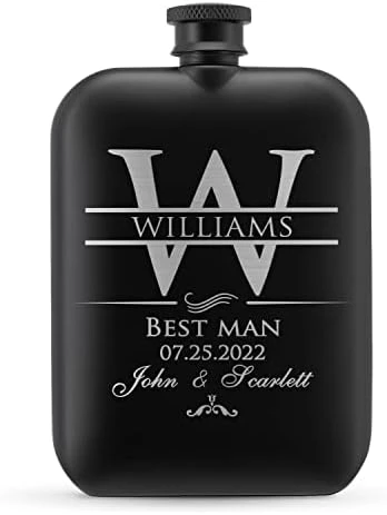 Groomsmen Gifts Set Of 6, Personalized Groomsmen Flask Set W Optional Gift Box - Wedding Favor, Engraved 6oz Stainless Steel Flask, Custom Flask Gift Set, Black #2 10 Groomsmen Gifts Set Of 6, Personalized Groomsmen Flask Set W Optional Gift Box - Wedding Favor, Engraved 6oz Stainless Steel Flask, Custom Flask Gift Set, Black #2 - Image 10