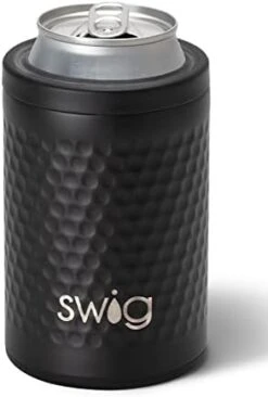 Tandard Can + Bottle Cooler, Stainless Steel, Dishwasher Safe, Triple Insulated Can Sleeve For Standard Size 12oz Cans Or Bottles In Golf Partee Print With Golf Ball Textured Frame -Peugeot Shop 31A 4ZkNo1L. AC