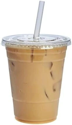 [50 Sets] - 16 Oz. Crystal Clear Plastic Cups With Flat Lids -Peugeot Shop 31AGym6VL. AC