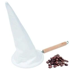 MUSA USA Coffee Cloth Strainer With Wood Handle, 1, White