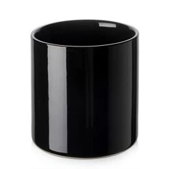 DOWAN Kitchen Utensil Holder, Ceramic Utensils Crock With Table-Protection Cork Mat, Cooking Utensil Holder For Kitchen Décor, Easy To Clean, Black