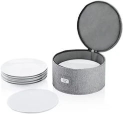 China Storage Container For Saucer And Appetizer Plates - 7" W X 5.5" H - Includes 12 Felt Dividers. Hard Shell And Stackable -Peugeot Shop 31AekoDCU L. AC
