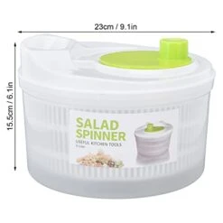 Vegetable Strainer Salad Spinner, Plastic Salad Drainer Multifunction Large 3L Vegetable Dryer With Bowl And Colander For Cooking 3L 11 Vegetable Strainer Salad Spinner, Plastic Salad Drainer Multifunction Large 3L Vegetable Dryer With Bowl And Colander For Cooking 3L -Peugeot Shop 31AlC3MotCL 5