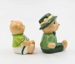 Fine Ceramic Irish St. Patrick Teddy Bear With Shamrock Prints Design Salt & Pepper Shakers Set, 3-1/2" -Peugeot Shop 31Azp8xukWL