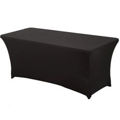 Rectangular Spandex Table Cover (6 Ft. Black)