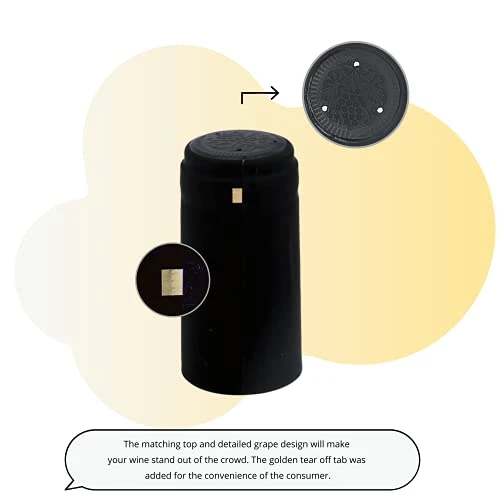 PVC Heat Shrink Capsules With Tear Tab I Suitable For Wine Bottles I Elegant Matte Black Premium Quality Shrink Bottle Sleeves For Professional And Home Use - 30 Count 2 PVC Heat Shrink Capsules With Tear Tab I Suitable For Wine Bottles I Elegant Matte Black Premium Quality Shrink Bottle Sleeves For Professional And Home Use - 30 Count - Image 2