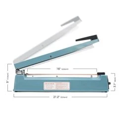 16 Inch Impulse Bag Sealer, Heat Sealer Machine Closer For Cookies, Manual Hot Sealing Machine For Poly Bag & Shrink Wrap With 2 Free Repair Kit (Blue) -Peugeot Shop 31BjCEAUnsL