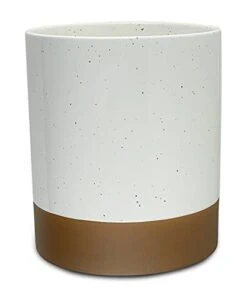 Ora Ceramic Kitchen Utensil Holder - Wooden Spoon & Spatula Crock For Countertop, Modern Farmhouse Home Decor, Extra Large 7.3" Cooking Organizer For Stove Top And Counter - Heavy & Sturdy - Vanilla