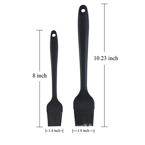 2 Pack Heat Resistant Silicone Basting Brush,Black Long Handle Pastry Brush For Grilling, Baking, BBQ And Cooking 1 2 Pack Heat Resistant Silicone Basting Brush,Black Long Handle Pastry Brush For Grilling, Baking, BBQ And Cooking