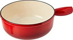 Uhn Rikon Induction Cast Iron Fondue Pot, 9.45", Red