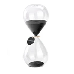 Hourglass Sand Timers - SWISSELITE Biloba Hourglass Sand Timer Inspired Glass/Home, Desk, Office Decor (8.5Inch-60Mins Pirate Black)