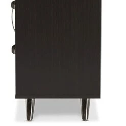 Modern Single Door Storage Cabinet Contemporary Accent Side Cabinet Buffet Sideboard Cupboard with 2 Drawers And Open Shelf for Home Bar Kitchen Entryway Dining Room, Dark Brown