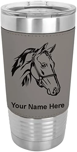 20oz Vacuum Insulated Tumbler Mug, Horse Head 2, Personalized Engraving Included (Faux Leather, Rustic) 9 20oz Vacuum Insulated Tumbler Mug, Horse Head 2, Personalized Engraving Included (Faux Leather, Rustic) - Image 9