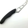 Model 1504 CUTCO Cheese Knife W/ 5.5" Micro-D® Serrated Edge Blade & 5" Black Soft Comfort-grip Handle. Holes On Blade’s Surface Helps Cheese Fall Away During Cutting.