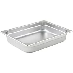 Winco 2 1/2-Inch Anti-Jamming Steam Pan, Half, 24-Gauge