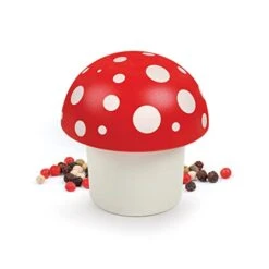 MERRY MUSHROOM Herb Grinder, Red/White, 3 Inches