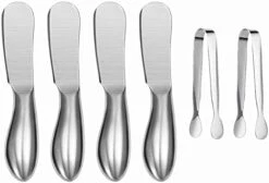Spreader Knife Set,6-Piece Cheese And Butter Spreader Knives,Mini Serving Tongs,Stainless Steel Multipurpose Butter Knives (Silver) 21 Spreader Knife Set,6-Piece Cheese And Butter Spreader Knives,Mini Serving Tongs,Stainless Steel Multipurpose Butter Knives (Silver) -Peugeot Shop 31ErppjfCkL. AC